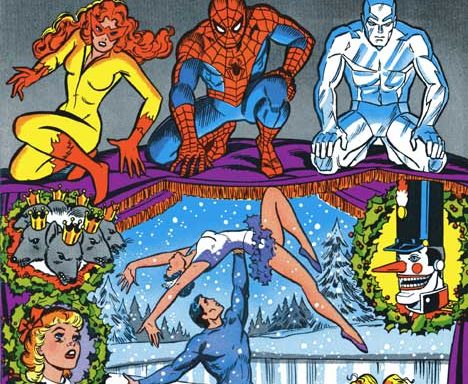 Spider-Man, Fire-Star and Iceman at the Dallas Ballet Nutcracker cover