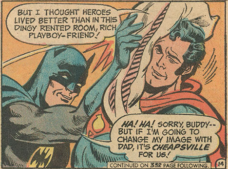 Pillow fight from World's Finest Comics #215